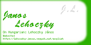 janos lehoczky business card
